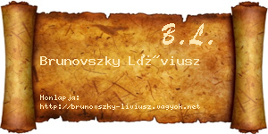 Brunovszky Líviusz névjegykártya